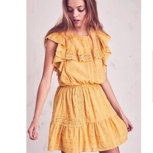 LoveShackFancy Yellow Ruffle Dress Size Small